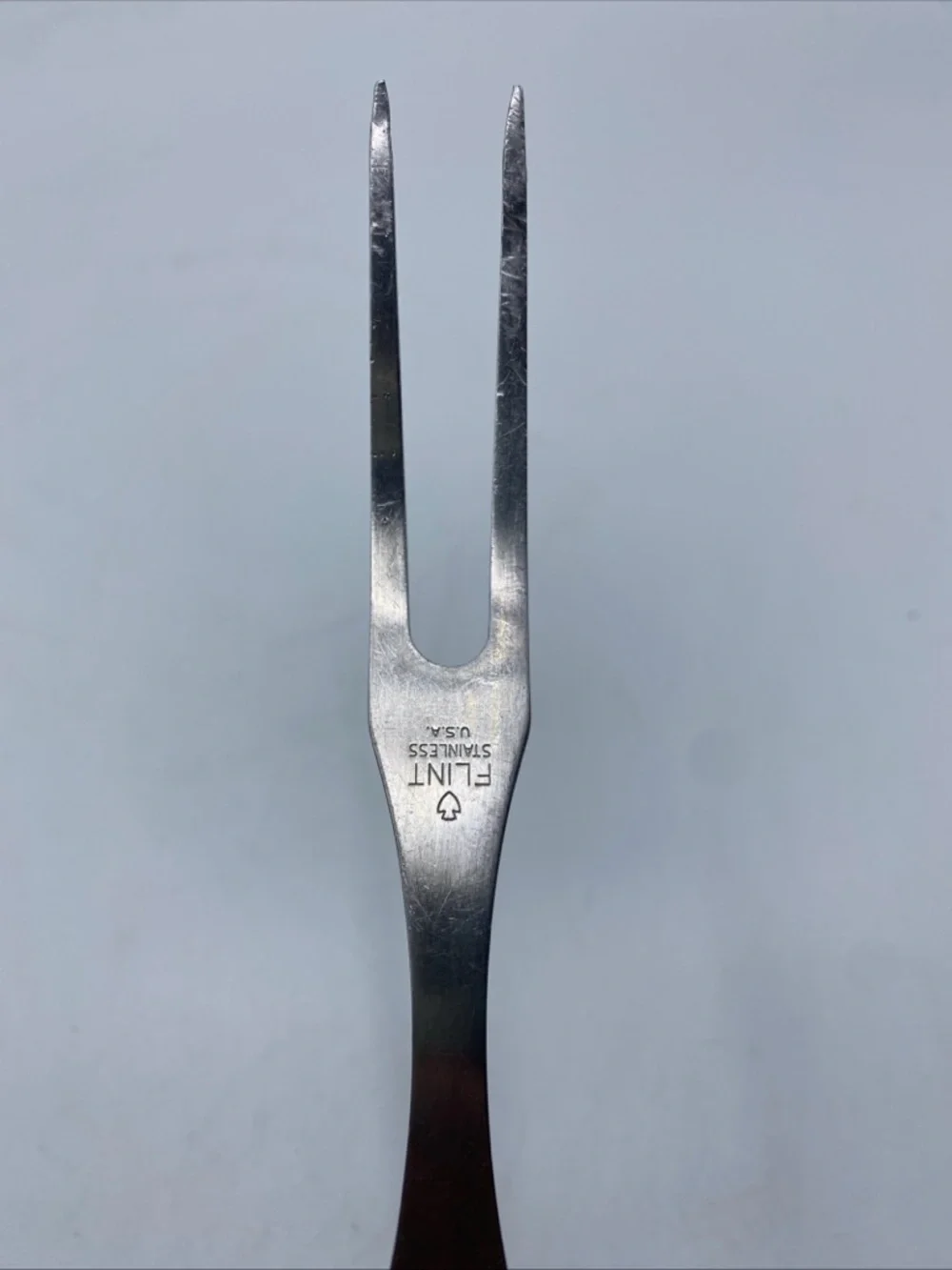 Vintage Flint Kitchen Cooking Utensil Fork Black Composite Handle 9” 2 Prong